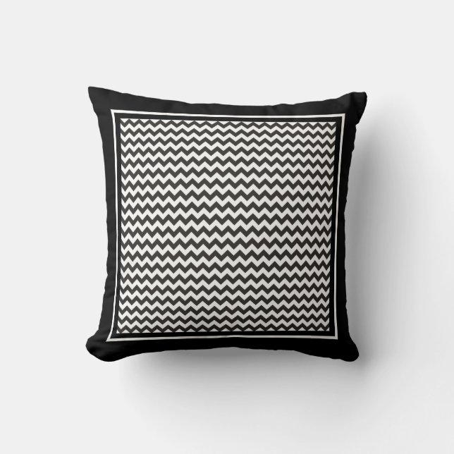 Coussin Jeter l'oreiller ou le coussin, les Chevrons noirs (Recto)