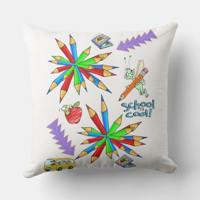 Coussin Jeter l'oreiller Retour à l'école est Cool (Verso)