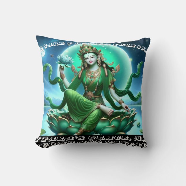 Coussin Jeter l'oreiller/ Tara verte (Recto)