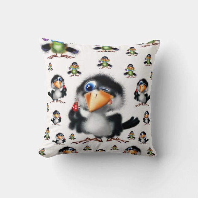Coussin Jeter Oiseau d'oreiller (Recto)