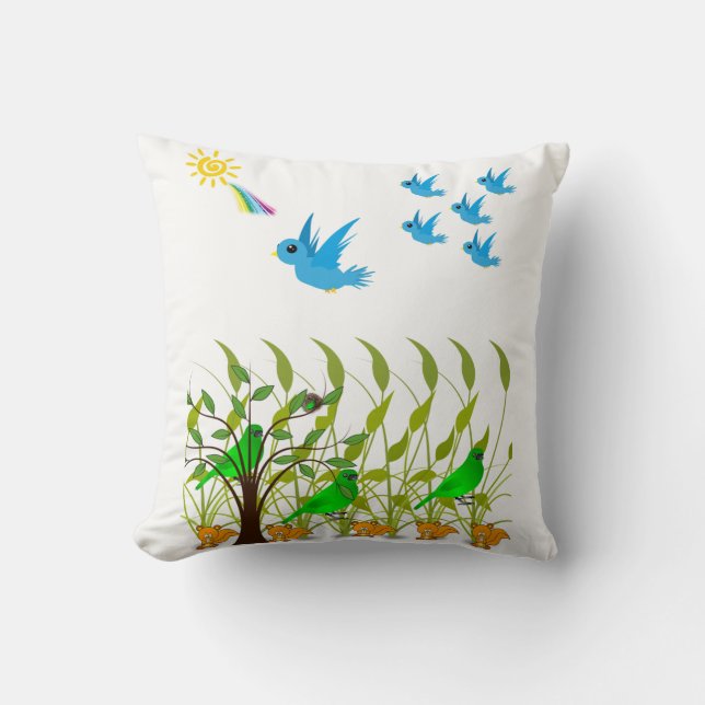 Coussin Jeter Oiseau d'oreiller (Recto)
