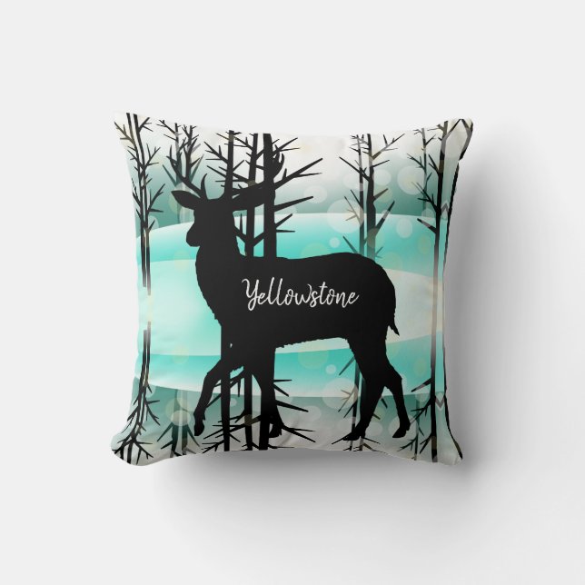 Coussin Jeter Oreiller-Yellowstone Deer (Recto)