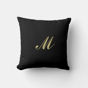 Coussin Jeter Pillow Black Gold Custom Monogramme