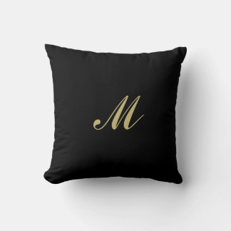 Coussin Jeter Pillow Black Gold Custom Monogramme