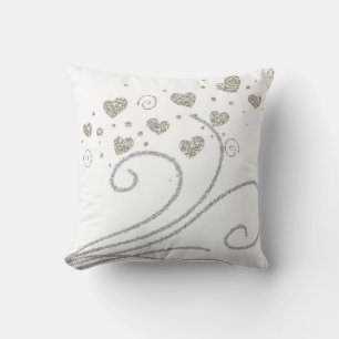 Coussin Jeter Pillow Gold Hearts Argent