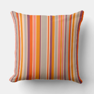 Coussin Jeter PillowRetro 60 bandes verticales orange