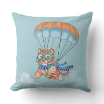 Jetez le tigre de parachute d'oreiller