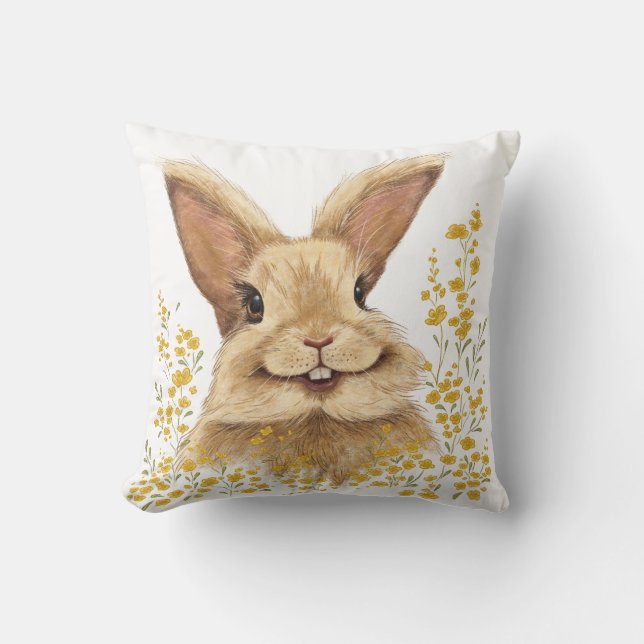 Coussin Jetez l'oreiller avec l'impression Happy Bunny en  (Recto)