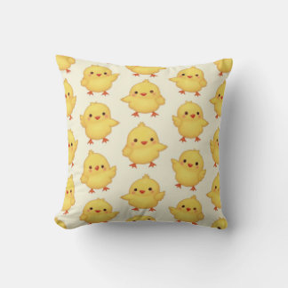 Coussin jetteuse de poussin jaune mignon