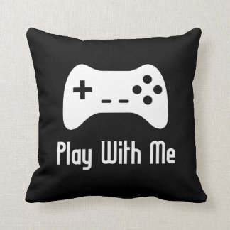 Coussin Jeu avec moi jeu vidéo (noir)