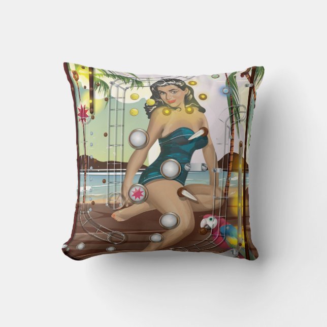 Coussin Jeu de flipper vintage (Recto)