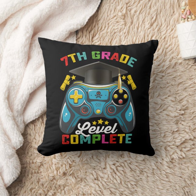 Coussin Jeu de niveau 7e de fin d'études Gamer (Couverture)
