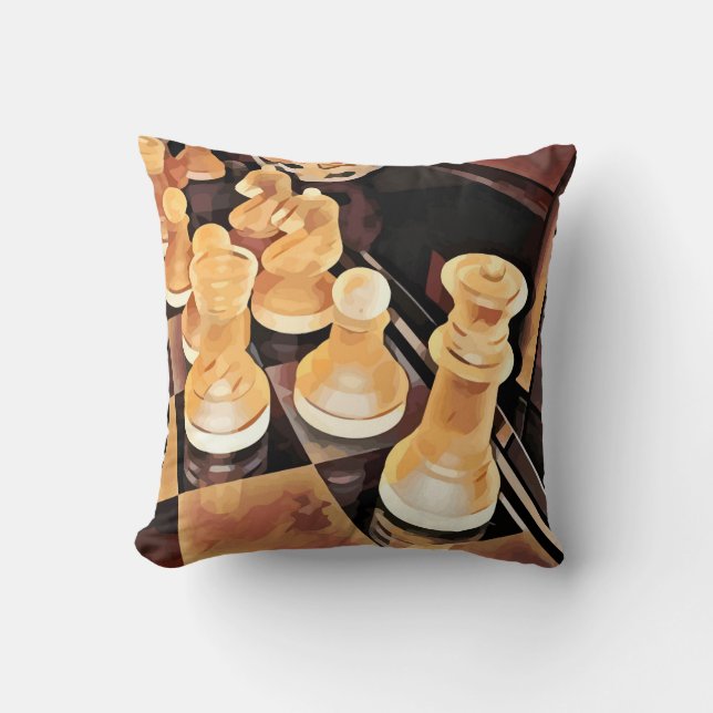 Coussin Jeu d'échecs Art Abstrait original  (Recto)