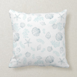 Coussin Jeu décoratif du coquillage d'aquarelle Beach Hous