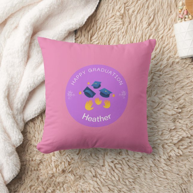 Coussin Jeu d'oreiller - Happy Graduation - Ajouter un nom (Couverture)