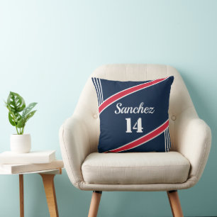 Coussin Jeu d'oreiller inspiré de sport marine et rouge