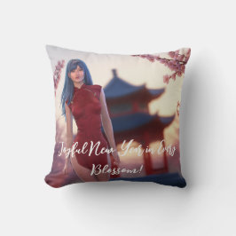 Coussin Jeune Cheongsam Beauté Poster pour le Nouvel An ch