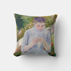 Coussin Jeune Fille dans un jardin, Mary Cassatt