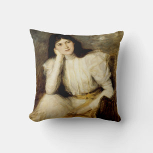 Coussin Jeune Fille Reveuse, Portrait de Berthi Capel