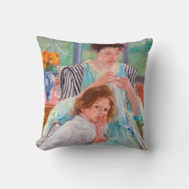 Coussin Jeune mère coudre, Mary Cassatt (Recto)