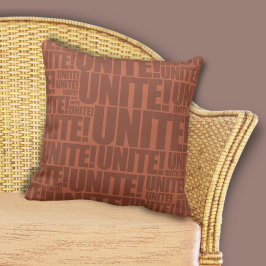 Coussin Jeune UNITE Burnt-Orange ! Motif de typographie