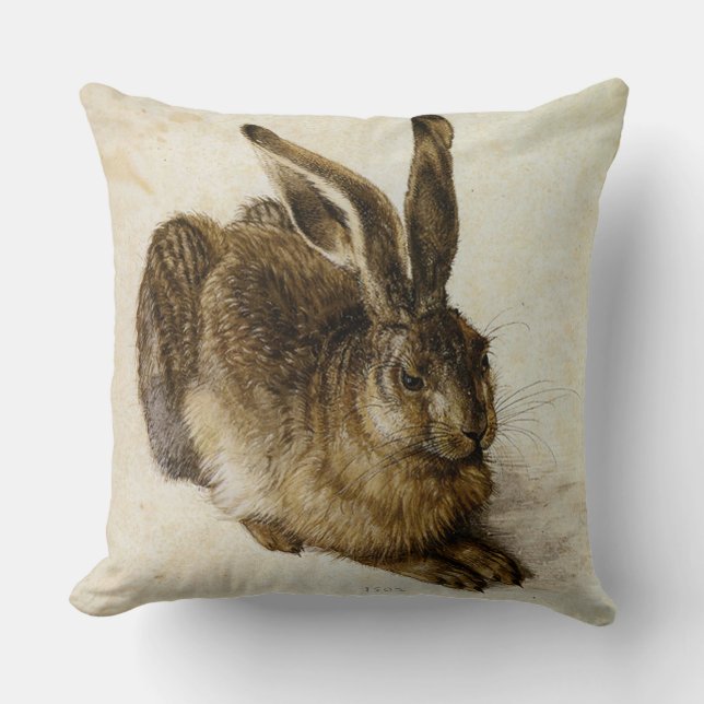 Coussin Jeunes lièvres de `' par Albrecht Dürer (Recto)
