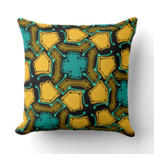 Coussin Jimette Design noir orange et turquoise