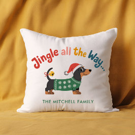 Coussin Jingle All the Way Dog – Custom Holiday Family 