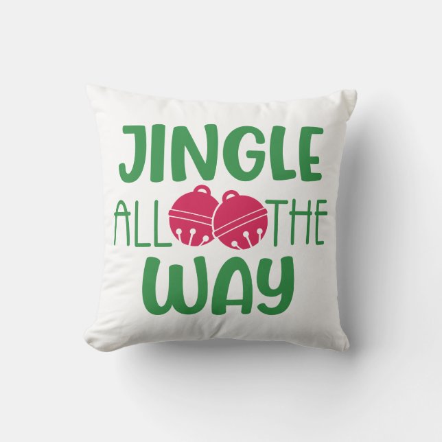 Coussin Jingle All Way avec cloches (Recto)