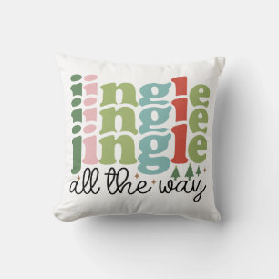 Coussin Jingle tout le chemin Retro Super Noël