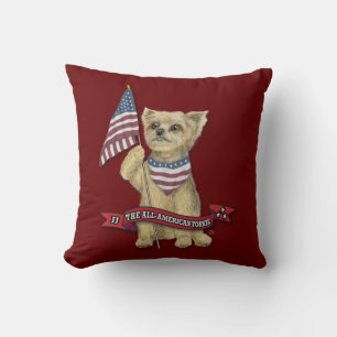 Coussin JJ L'Oreiller Tout-Américain Yorkie Throw