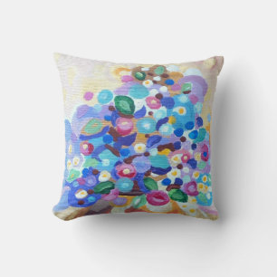 Coussin Joaillier fleurs vives avec un look peint à la mai