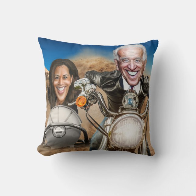 Coussin Joe Biden, Kamala Harris Ridin' à la Maison Blanch (Recto)