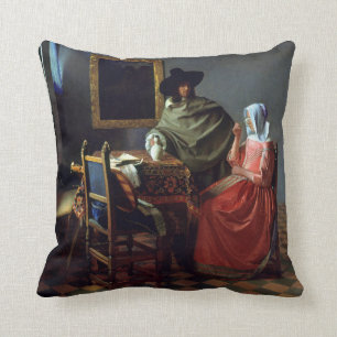 Coussin Johannes Vermeer le verre de vin
