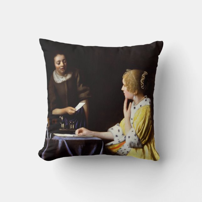 Coussin Johannes Vermeer - Maîtresse et domestique (Recto)