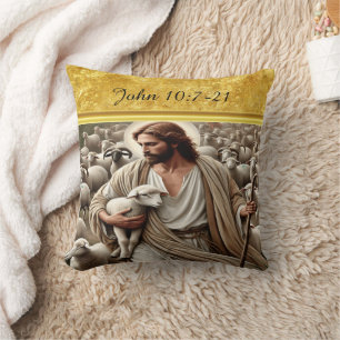 Coussin John 10:7 Oeuvre de campagne de berger