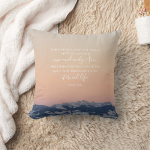 Coussin John 3:16 Texte personnalisé   Photo originale des