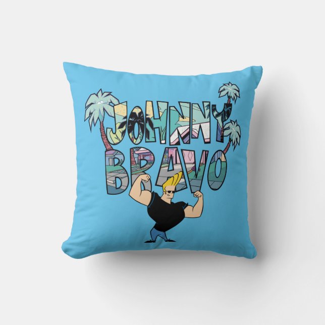 Coussin Johnny Bravo Palm Tree Name (Recto)