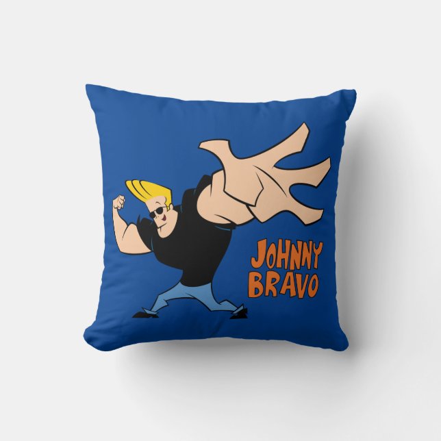 Coussin Johnny Bravo Pose Iconique (Recto)