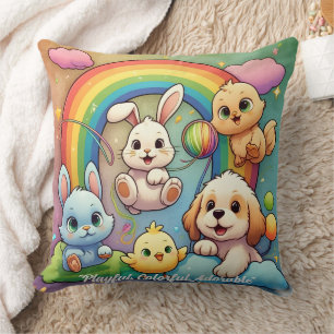 Coussin "Joie de créature colorée"