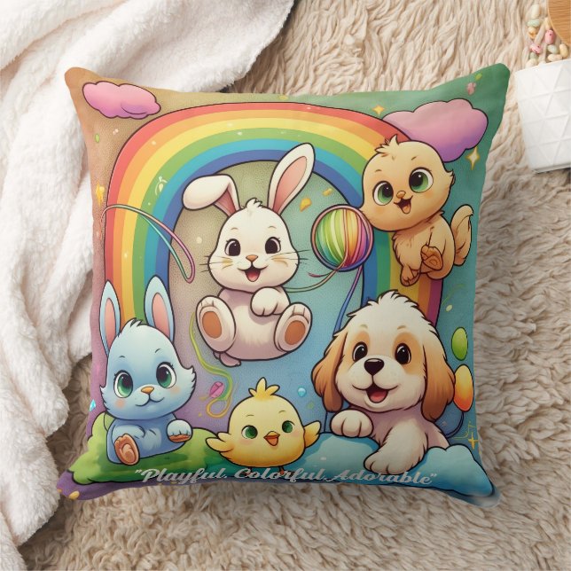 Coussin "Joie de créature colorée" (Couverture)