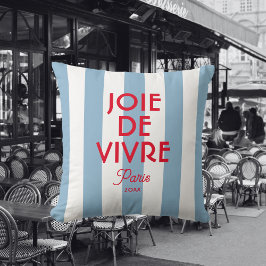 Coussin Joie De Vivre Paris French Blue Cabana Stripe