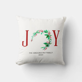 Coussin Joie Noël Semi-couronne Vacances Aquarelle