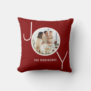 Coussin Joie Photo personnalisée Noël Fête Rouge Vert