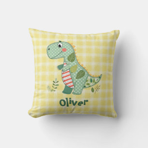Coussin Joli bébé dinosaure en patchwork