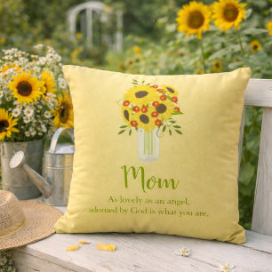 Coussin Joli bouquet de tournesols pour maman
