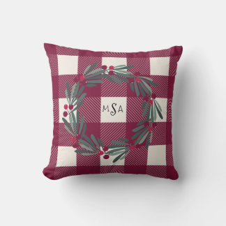 Coussin Joli Buffalo Check Monogramme Rouge Jolie fille