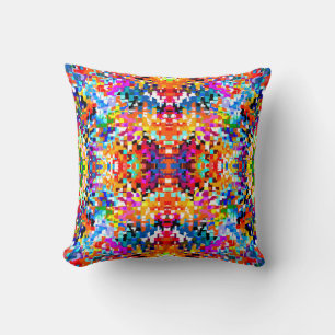 Coussin Joli carrés abstraits colorés