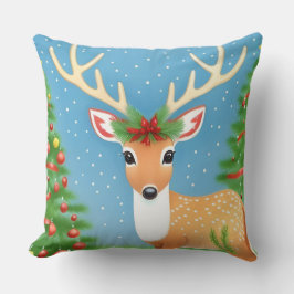 Coussin Joli cerf de Noël