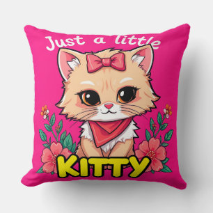 Coussin Joli Chat de Dessin Animé Sourit